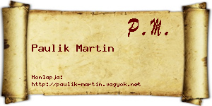 Paulik Martin névjegykártya