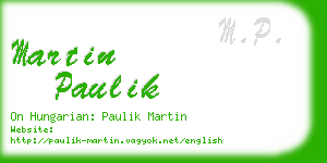 martin paulik business card